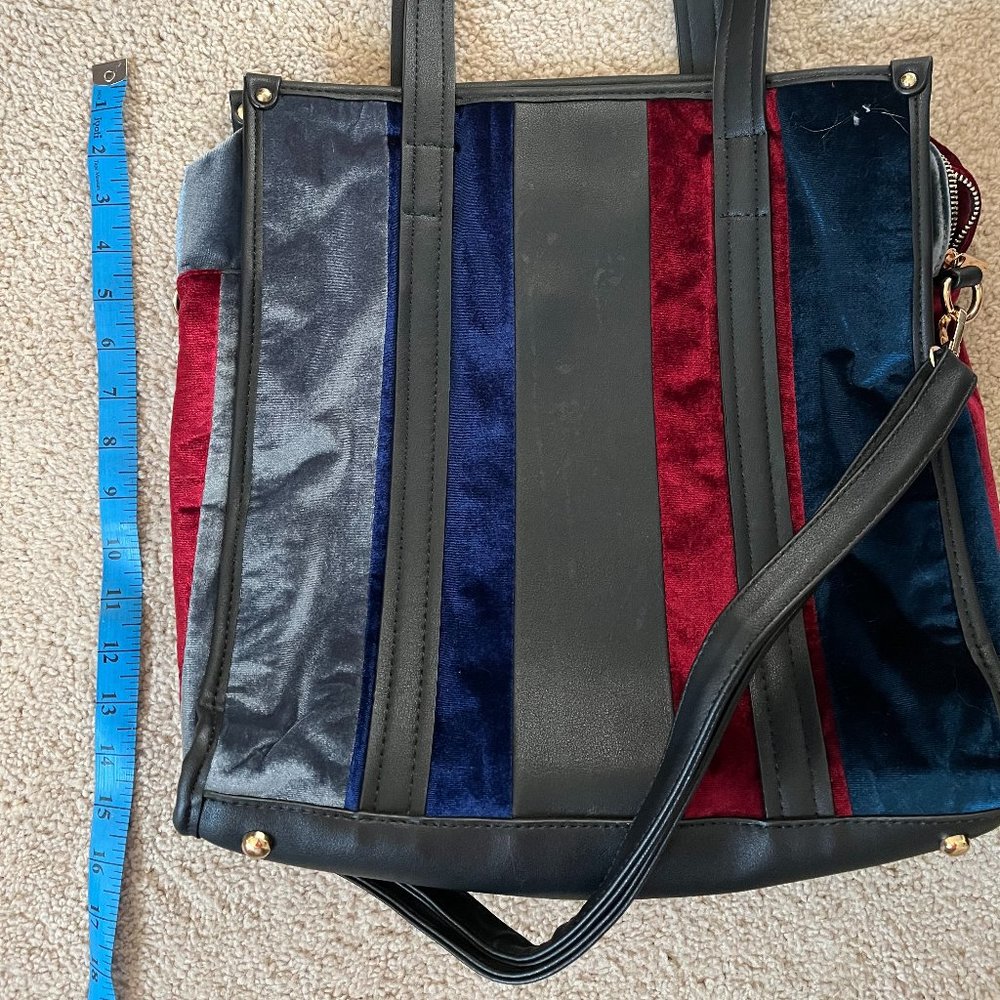 Large NWOT *Velvet* Tote Shoulder Bag w/ Removable Crossbody Strap - Picture 2 of 9